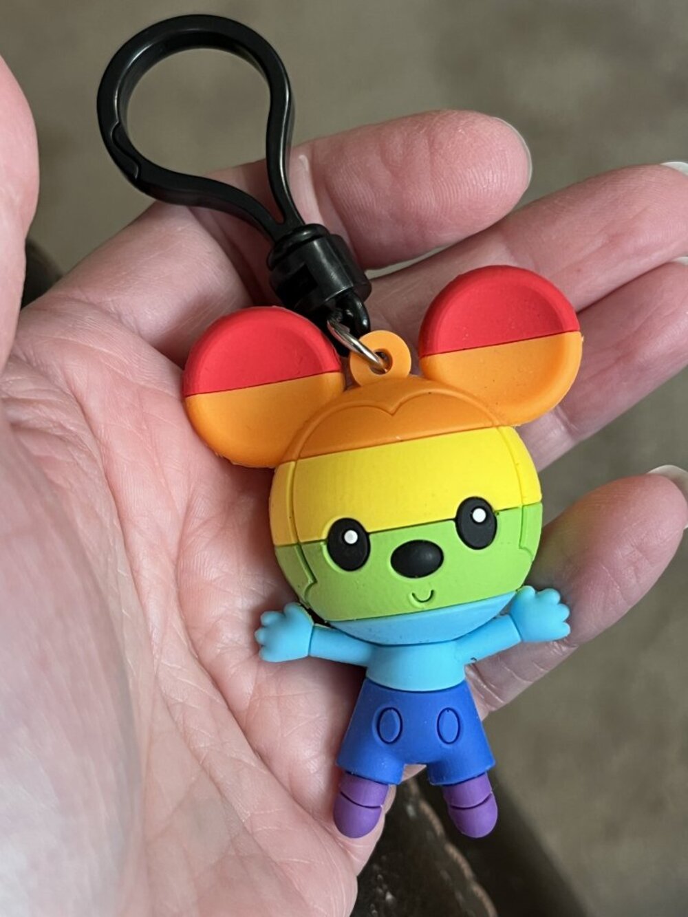 Rainbow Disney Mickey Mouse Keychain Charm, Pride